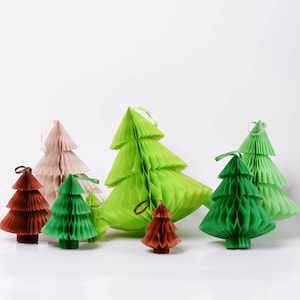 Christmas tree paper honeycomb decoration / hanging decoration /party decorations / wedding decorations / backdrop /xmas holiday decor image 1