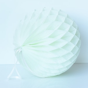 Pale mint Tissue paper honeycomb ball -  hanging wedding party decorations - nursery decor - birthday party-pastel party decor