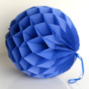 Parade blue Tissue paper honeycomb ball-hanging wedding party decorations-paper lantern-birthday decor-round paper ball-nursery -royal blue