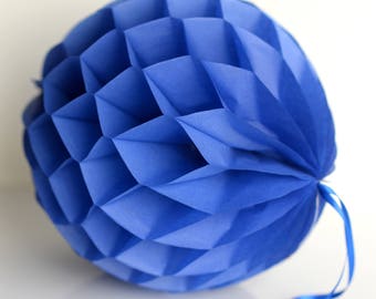 Parade blue Tissue paper honeycomb ball-hanging wedding party decorations-paper lantern-birthday decor-round paper ball-nursery -royal blue