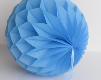 Pacific blue Tissue paper honeycombs -  hanging wedding party decorations