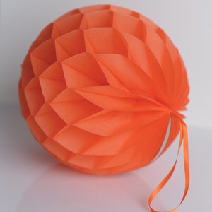Orange Tissue paper honeycomb ball party decoration Halloween wedding birthday party home office fall baby shower bridal shower decor