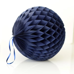 Navy blue Tissue paper honeycomb ball-hanging wedding party decorations-paper lantern-birthday decor-round paper ball-nursery decor