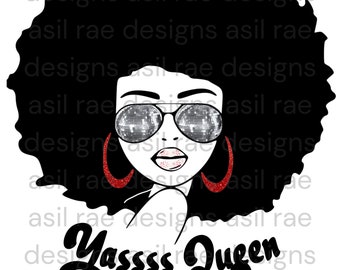 Afro Yas Queen PNG Digital Download Sublimation