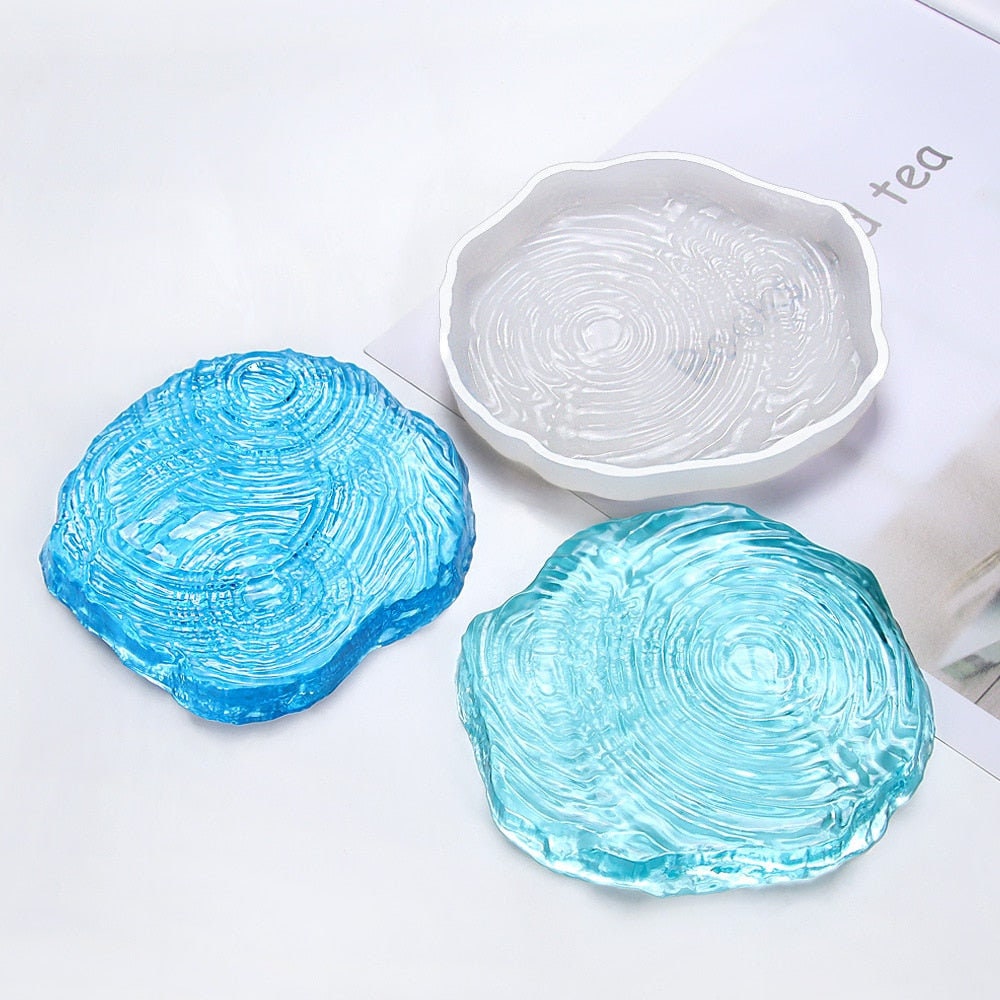 New Water Ripples Coaster Resin Molds-irregular Round Cup Mat Mold-ripple  Silicone Coaster Mold-wave Cup Mat Mold-epoxy Resin Coaster Mold 