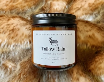 Organic Vermont Deer Tallow Balm (Unscented)