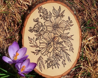 Floral Bouquet Wood Burning