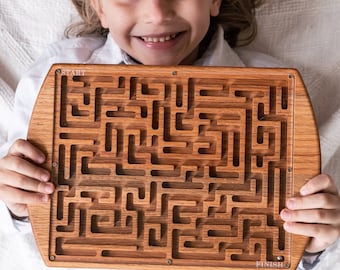 Wood Kids Maze Game, Children Gift, Marble Maze Game, Birthday Gift, Kids Gift Wooden Toy, Wooden Game, Marble Game, 9 Year Old Gift