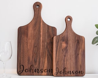 Personalized Cutting Board, Cutting Board with Handle, Custom Charcuterie Board, Gift for Couple, Housewarming Gift, Bridal Shower Gift