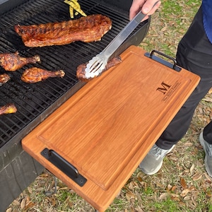 BBQ Grill Accessory, Brisket Cutting Board, Pellet Smoker Serving Board, Large Cutting Board, Dad Gift,