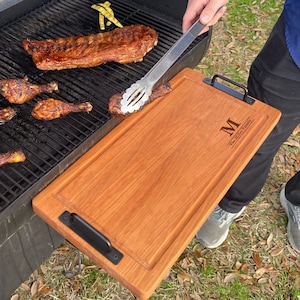 Large Personalized Cutting Board, BBQ Grill Accessory, Pellet Smoker Serving Board, Gift For Dad