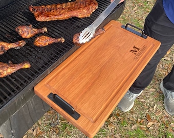 Large Personalized Cutting Board, BBQ Grill Accessory, Pellet Smoker Serving Board, Gift For Dad