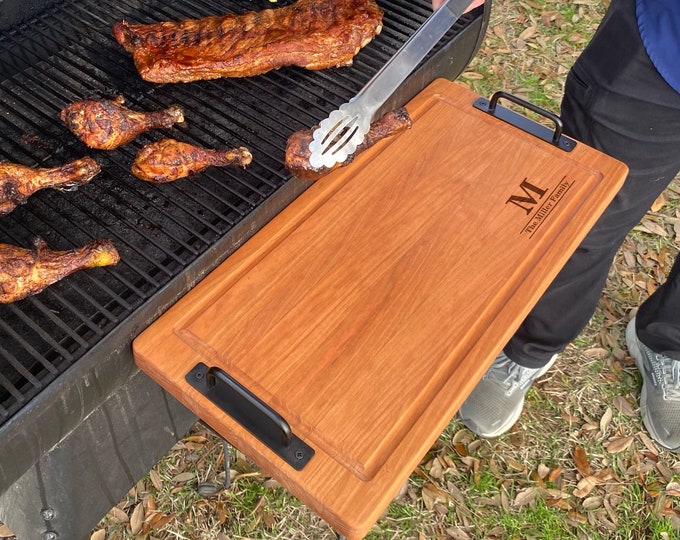 Large Personalized Cutting Board, BBQ Grill Accessory, Pellet Smoker Serving Board, Gift For Dad