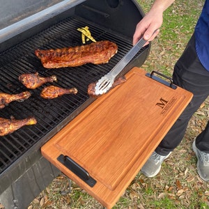 Tabla de cortar personalizada grande, accesorio para parrilla de barbacoa, tabla para servir ahumador de pellets, regalo para papá