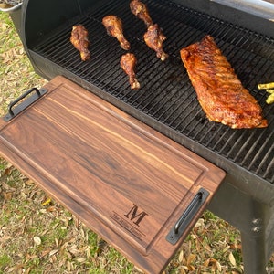 Large Cutting Board,BBQ Pit Accessory, Grilling Board, Pellet Smoker Board, Serving Tray,  Mens Cutting Board