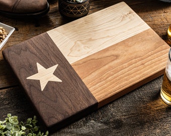 Texas Flag Cutting Board, Butcher Block, Texan Gift, Kitchen Board, Fathers Day Idea for Dad, BBQ Board, Mens Cookware, Grill Accessory