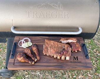 Large Cutting Board, Dad Gift, BBQ Grill Accessory, Pellet Smoker Serving Board