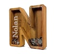 Personalized Boys Piggy Bank, Wood Gift For Kids, Neutral Baby Shower Gift, Personalized Letter Bank, Boy Nursery Decor, Wooden Piggy Bank product logo