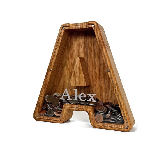 Personalized Piggy Bank, Wooden Piggy Bank, Gifts for Kids, Piggy Bank for Boys, Piggy Bank for Girls, Wood Coin Box, Custom Piggy Bank