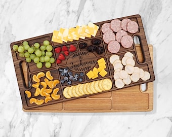 Serving Tray With Handles, Personalized Tray, Home Sweet Home Gift, Wood Serving Tray, Charcuterie Board, Wedding Gift