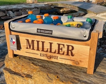 Realtor Closing Gift, Housewarming Gift, Personalized Outdoor Cooler, Real Estate Gift, Realtor Gift, Backyard Decor, Cedar Wood Cooler