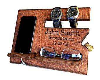 Groomsmen Gift, Unique Wedding Gift,  Docking Station, Wooden Gift for Men