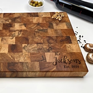 End Grain Cutting Board, Walnut End Grain, Customized Cutting Board, Maple Butcher Block, Personalized End Grain