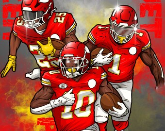 Chiefs Running Backs Pacheco CEH McKinnon Poster