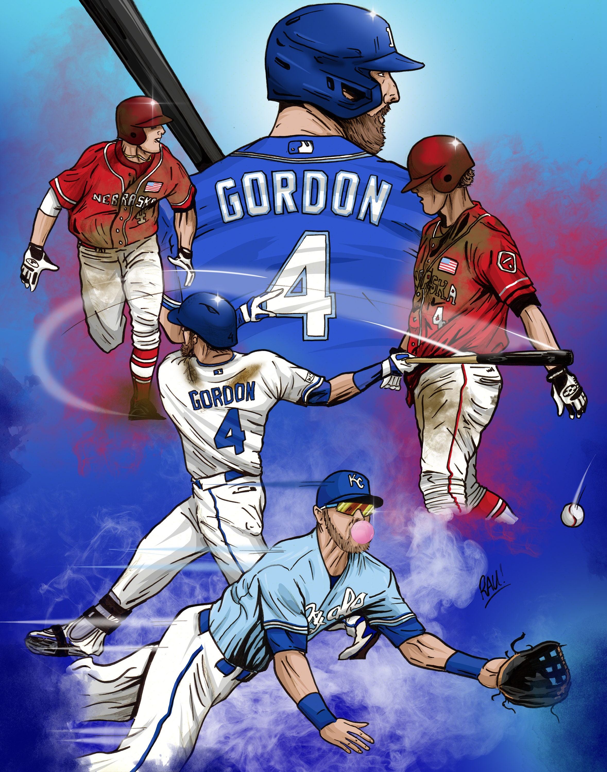 Alex Gordon Career Poster Etsy