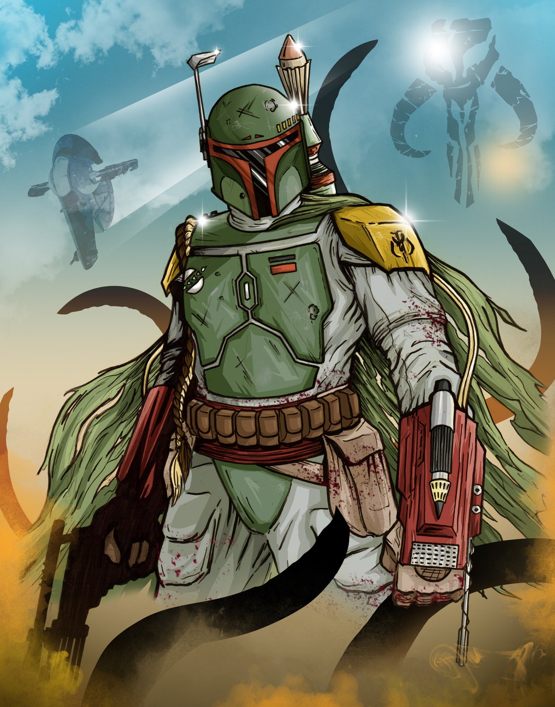 STAR WARS ボバフェット　ポスター　50cm×70cm ボバ・フェットのポスター - Etsy 日本
