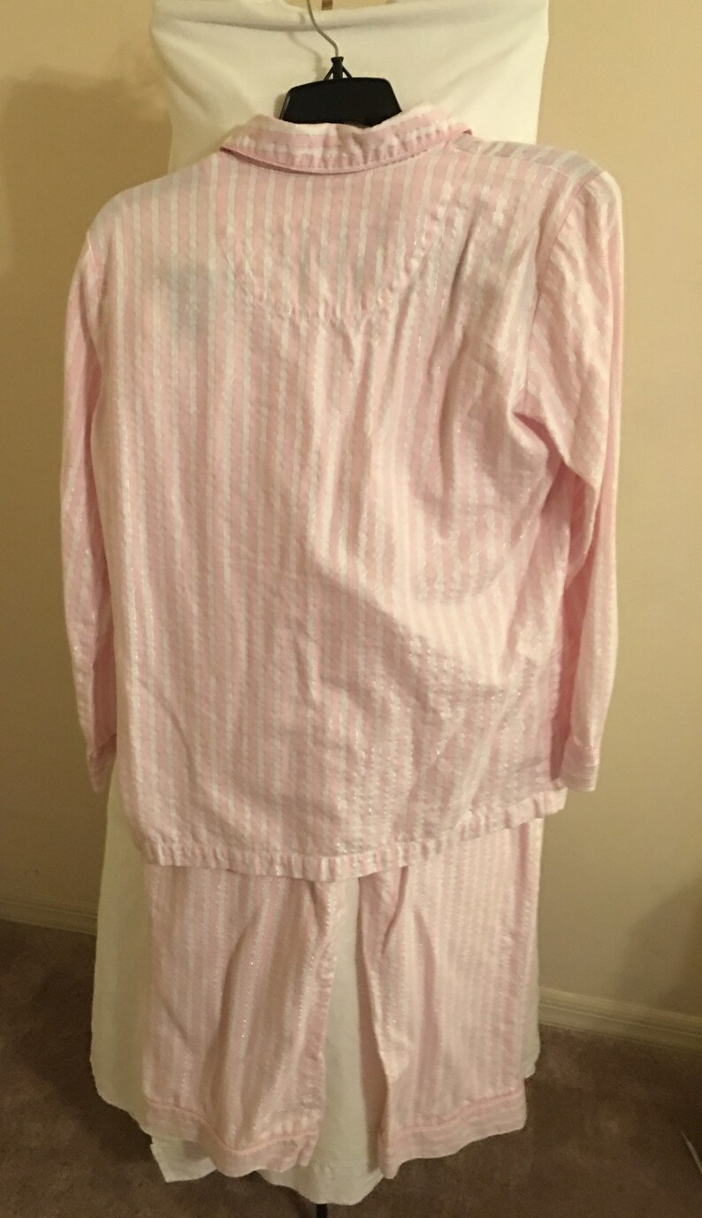 Vintage Victoria/'s secret pajama set pink /& white stripes size SP