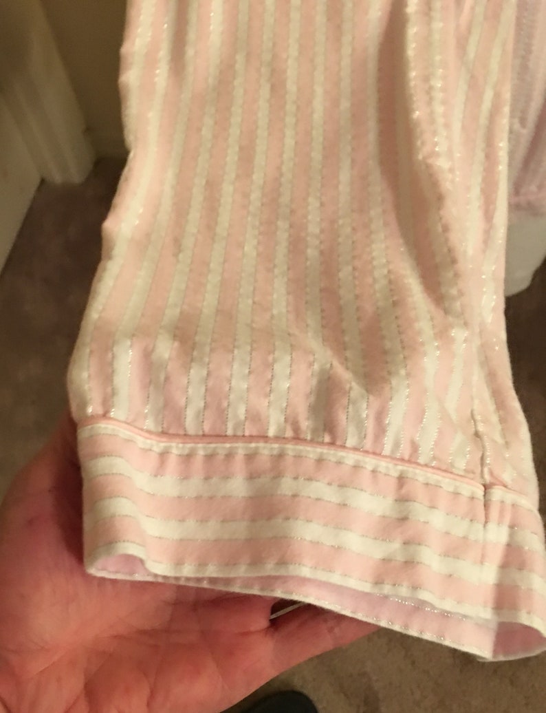 Vintage Victoria/'s secret pajama set pink /& white stripes size SP