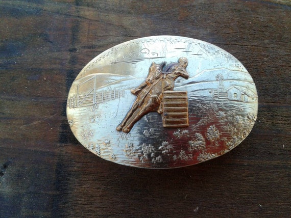 Vintage Western Belt Buckle Irvine & Jachens Germ… - image 1