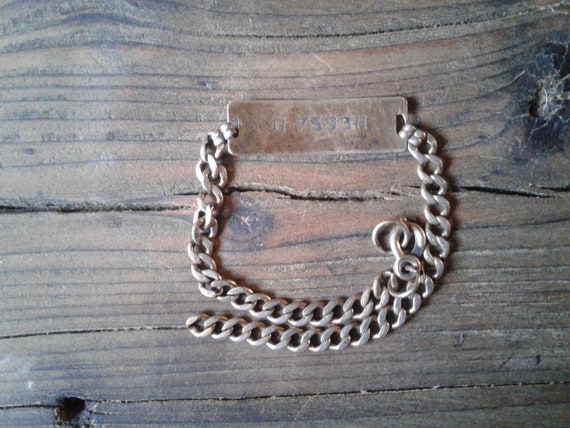 アクセサリー 40s- vintage silver ID bracelet US ARMY 1940s Wwii Sterling Silver Us Army Id Link Bracelet | Chairish