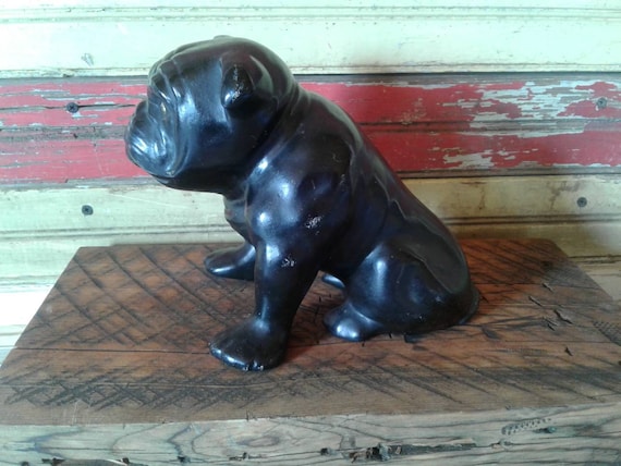1920s Vintage Bulldog Ceramic Statue Sculpture Made in England