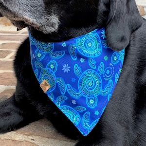 Bandana dla psa na plażę, tropikalny banan, prezent dla zwierzaka, żółw morski, letnia bandana dla psa, tropikalny szalik dla psa, oceaniczny szalik dla psa, letni szalik, oceaniczny szalik dla żółwia