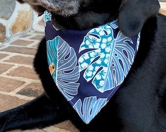 Beach Dog bandana monstera leaf bandana summer dog bandana tropical dog scarf hawaiian dog scarf new pet gift personalized gift new puppy