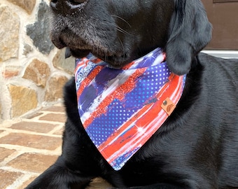 Hundehalstücher Mit US-Flagge – 2 Stück, Für Kleine Bis Große Hunde, 100% Polyester