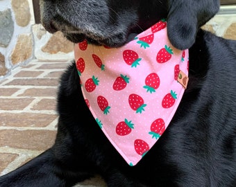 StrawberryDog bandana summer bandana dog gift strawberry bandana summer bandana dog bandana spring dog gift girl pink dog scarf summer dog