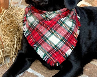 Christmas dog bandana winter bandana dog christmas dog christmas scarf personalized christmas bandana fringed bandana christmas dog gift