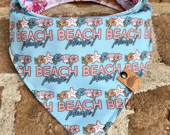 Dog bandana summer dog gift beach dog bandana sunshine bandana summer dog seashell watercolor dog scarf reversible bandana puppy gift