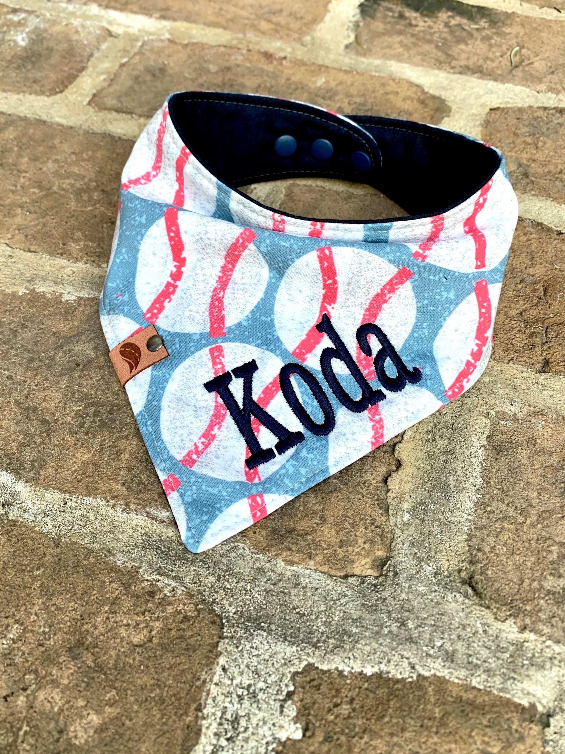 Dog Bandana Baseball Bandana Personalized Dog Gift Monogrammed Etsy