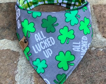 St patricks day dog bandana clover Dog bandana green dog bandana monogrammed dog bandana st pattys day dog gift dog bandana 4 leaf clover