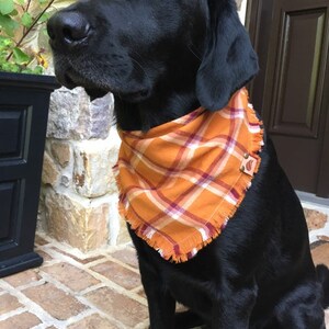 Dog scarf Plaid dog bandana fall plaid scarf Fall bandana dog flannel dog bandana monogrammed bandana fringed bandana plaid dog frayed