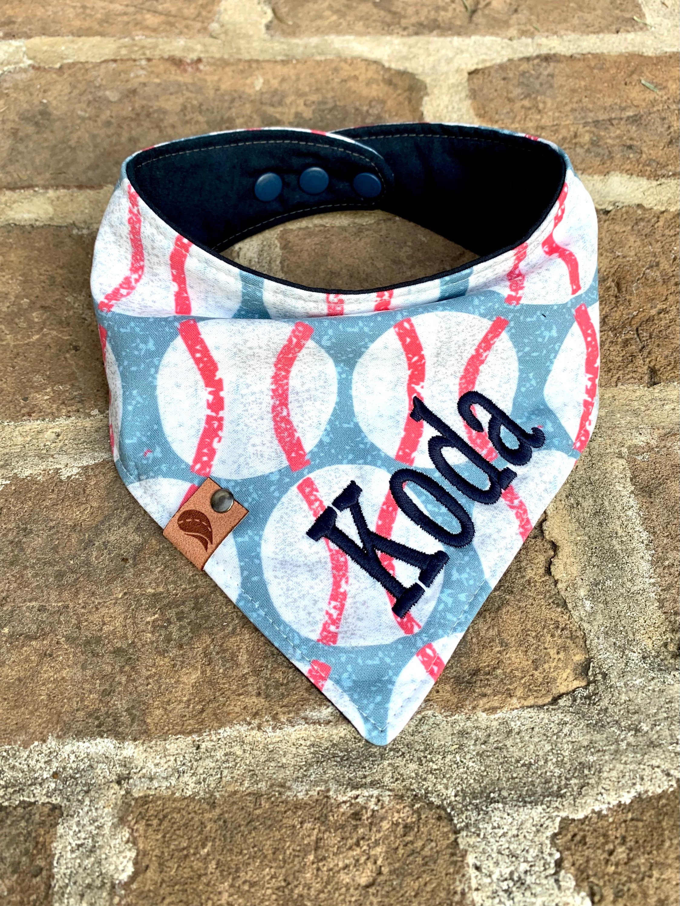Dog Bandana Baseball Bandana Personalized Dog Gift Monogrammed Etsy