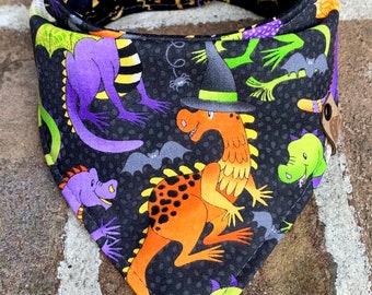 Halloween hond bandana halloween sjaal halloween hond cadeau pompoen hond bandana hond kostuum zwart en oranje heks sjaal omkeerbare bandana