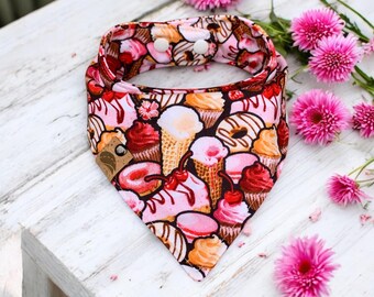 Bandana per cani, bandana per gelato, sciarpa a forma di ghiacciolo, bandana a ciambella, bandana estiva per cani, bandana monogrammata per cani, regalo estivo per cani, bandana per gatti