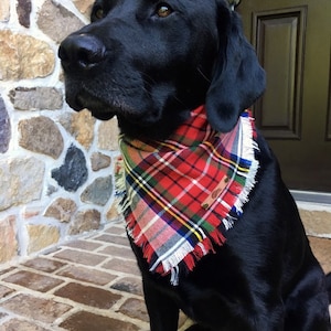 Plaid dog bandana Fall bandana dog christmas dog bandana monogrammed bandana fringed bandana plaid dog frayed flannel christmas plaid scarf