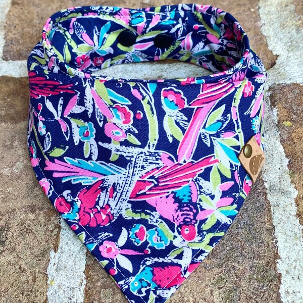 Beach Dog bandana  tropical dog bandana parrot bandana beach dog bandana tropical dog scarf ocean dog scarf summer scarf big sister bandana