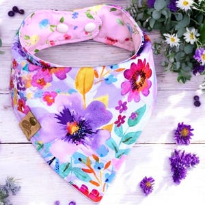 Dog bandana birthday dog gift monogrammed dog bandana Easter floral dog bandana summer dog scarf girl dog bandana floral bandana reversible